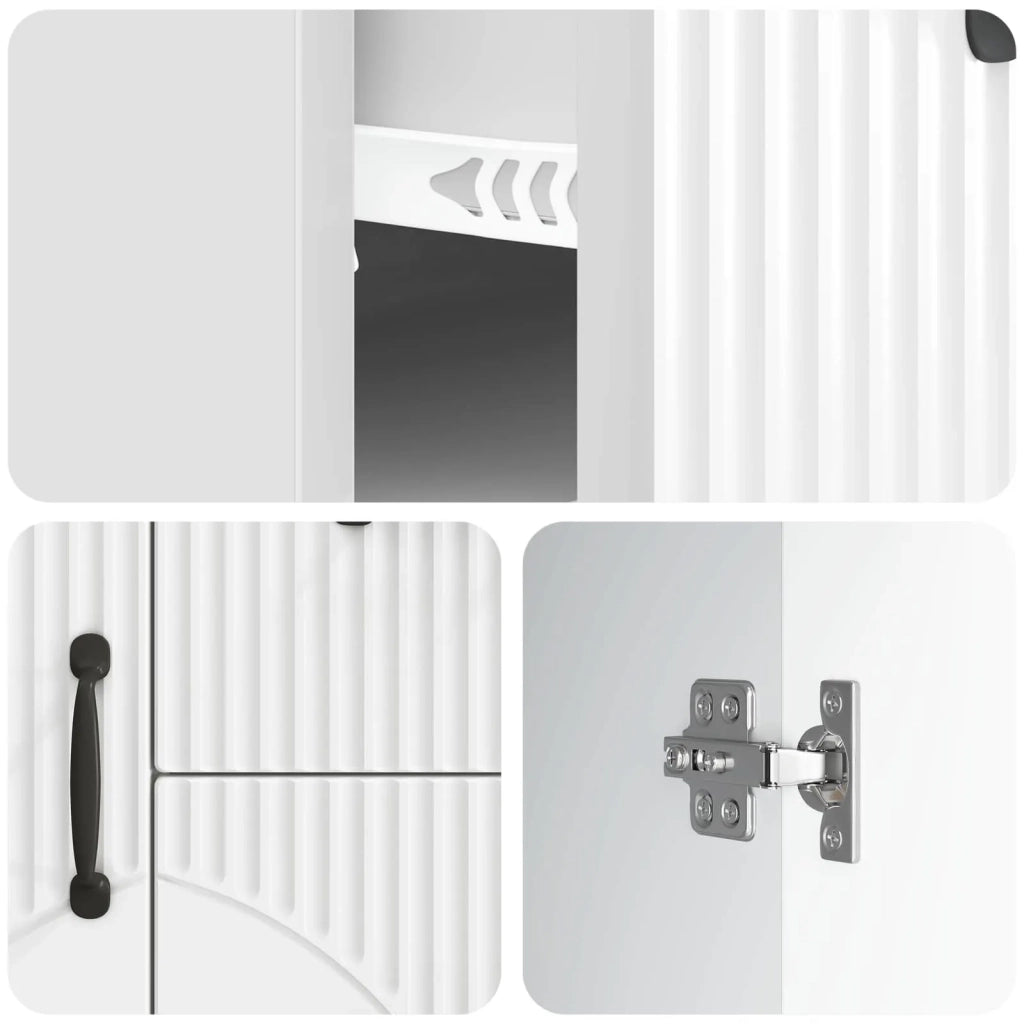 Credenza Bianco Lucido 66 x 34,5 x 87 cm Legno ingegnerizzato