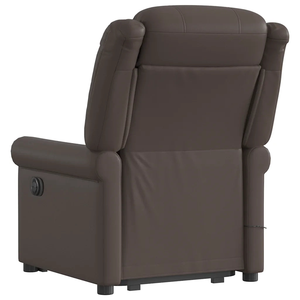 Poltrona Alzapersona Reclinabile Massaggio Marrone Similpelle 3303421
