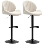 Set 2 sgabelli da bar imbottiti ¨C zephmum ¨C tessuto beige, altezza regolabile, girevoli