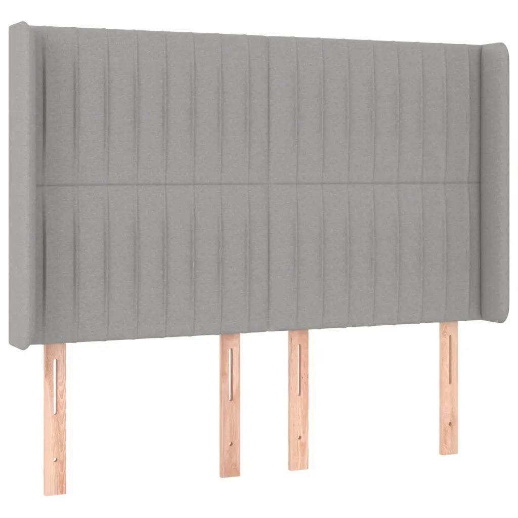 Testiera | Testata a LED Grigio Chiaro 147x16x118/128 cm in Tessuto