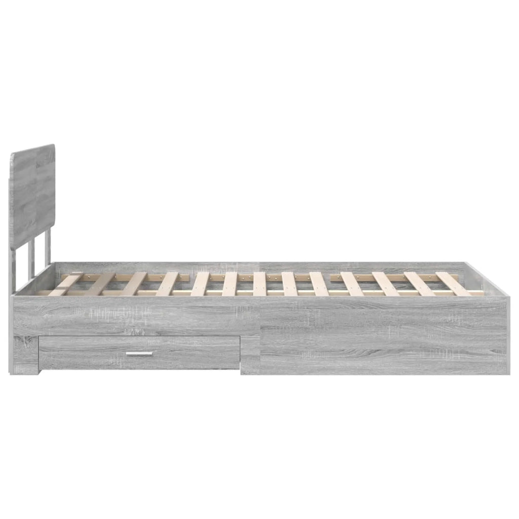 Struttura del letto con testiera Grigio Sonoma 135 x 190 cm 3412387