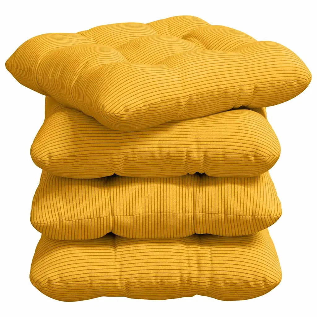 Cuscini per Seduta 4 pz | Cuscini per sedie Giallo Chiaro 40 x 40 cm