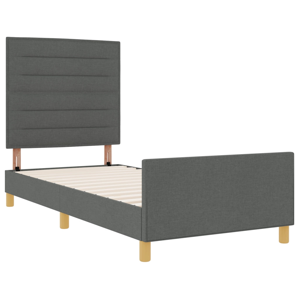 Struttura del letto  Grigio scuro 90x190 cm in tessuto