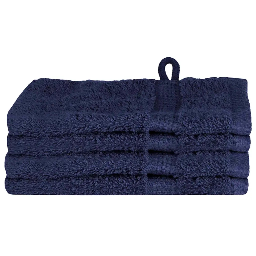 vidaXL Panni per il viso SOLUND 4 pcs Blu marino Cotone