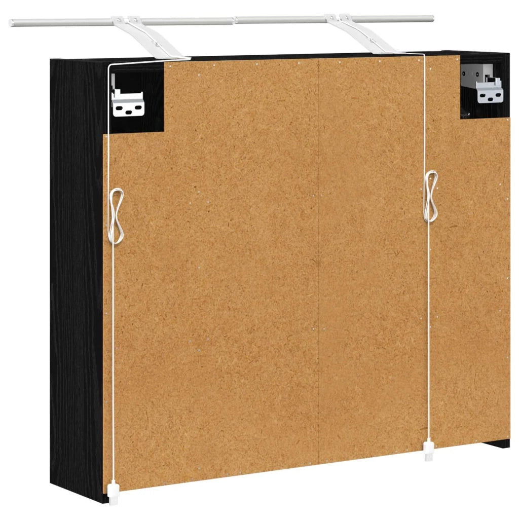 Mobiletto per specchio da bagno Rovere Nero 73,5 x 16 x 62,5 cm