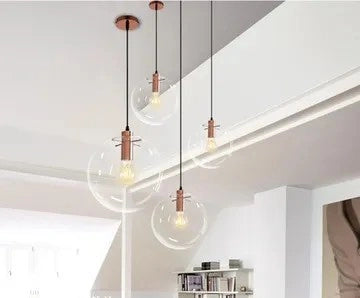 Lampada Da Soffitto Pensile Di Vetro Lassi 20 Cm Rose Gold