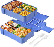 Bento Box contenitore per pranzo 2 strati 1500 ml grande capacità contenitore BPA-free per adulti/bambini (blu)