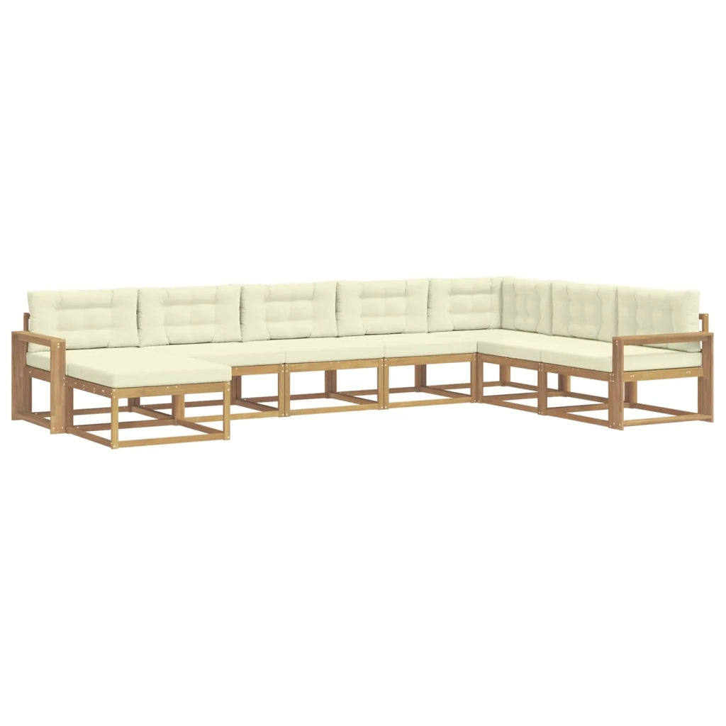 Set di divani da esterno 8 pz Bianco e Crema 3386869