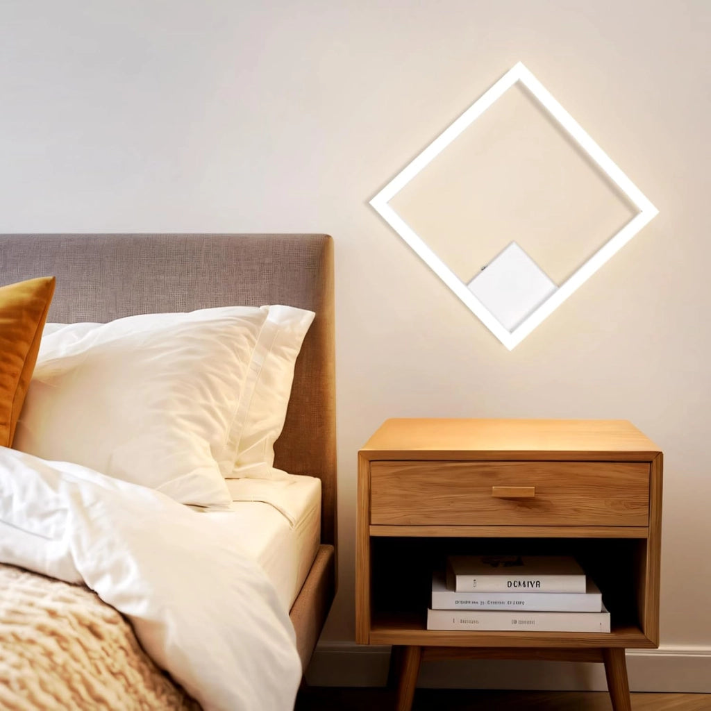 ZMH Lampada da soffitto plafoniera LED moderna quadrata bianca 3000K per soggiorno cucina