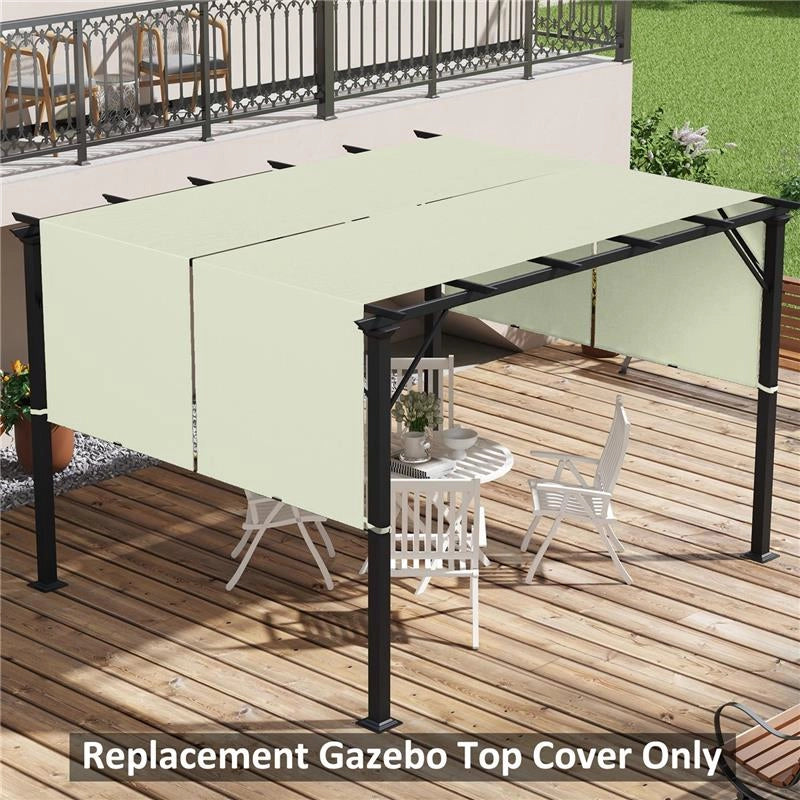 COPERTURA PER GAZEBO PERGOLA 3X3 M IN POLIESTERE CON TASCHE E CINGHIE 488X122 CM COLOR KAKI