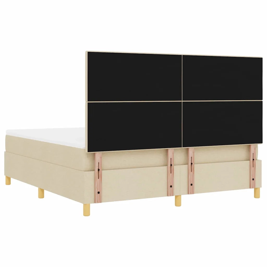 Letto a Sorgente LED con materasso Crema 180 x 200 cm Tessuto 3343122