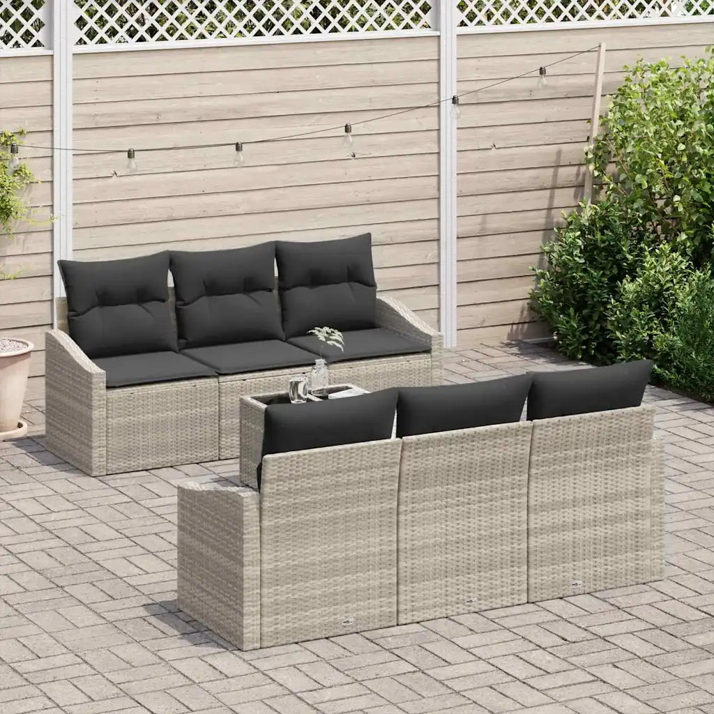Set di divani 7 pcs Grigio chiaro e grigio scuro polyrattan 3355281