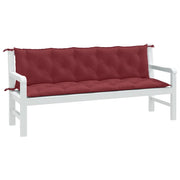 Cuscini Panca Giardino 2pz Rosso Vino MÃ©lange 180x50x7 cm