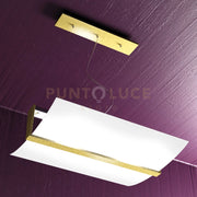 WOOD SOSPENSIONE CM.50 2 LUCI FOGLIA ORO 1019-S50-FO