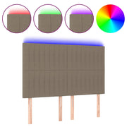 Testiera | Testata a LED Tortora 144x5x118/128 cm in Tessuto