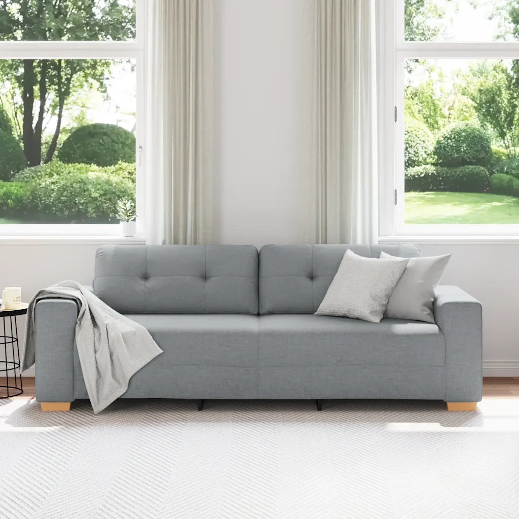 Divano a 3 posti Grigio Chiaro 220x78x80 cm in Tessuto 4105088