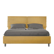 BS COM Letto matrimoniale contenitore imbottito 160x190 microfibra ocra