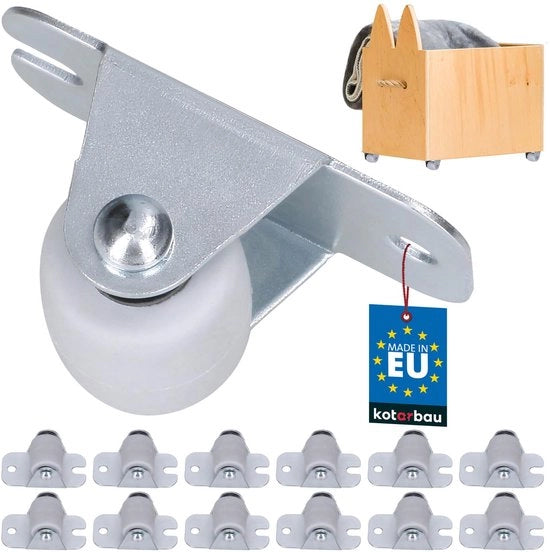 Pneumatici per ruote di trasporto 22 mm / 33 mm universali per pavimenti in legno ruote pianto ruote fisse per contenitori ruote fisse (12, 22 mm)