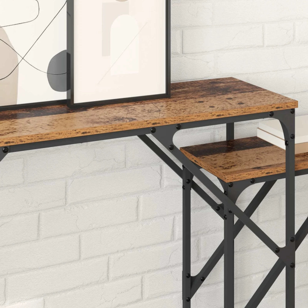 Tavolo consolle 2 pcs Legno vecchio 100 x 28 x 75 cm
