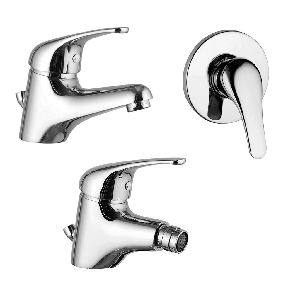 Set rubinetti lavabo, bidet e doccia in ottone cromo di Rubinetterie Mariani Linea Astro