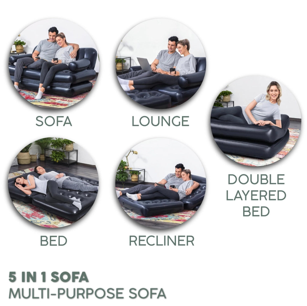 Divano Gonfiabile 5 in 1 188 CMX152X64H. Peso 4,9 kg (ART.75054) Bestway