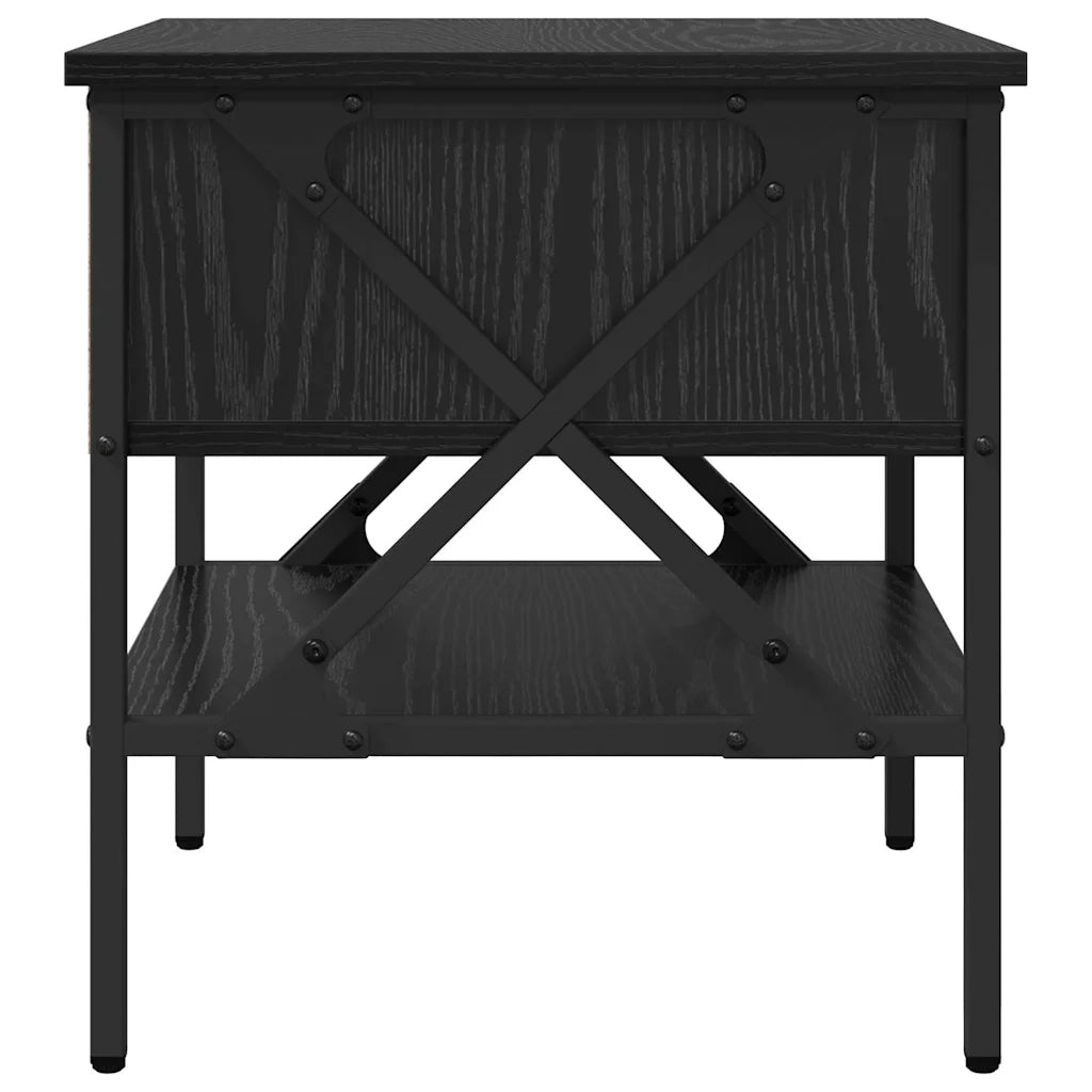 vidaXL Comodino con cassetto 2 pcs Rovere nero 40 x 42 x 45 cm