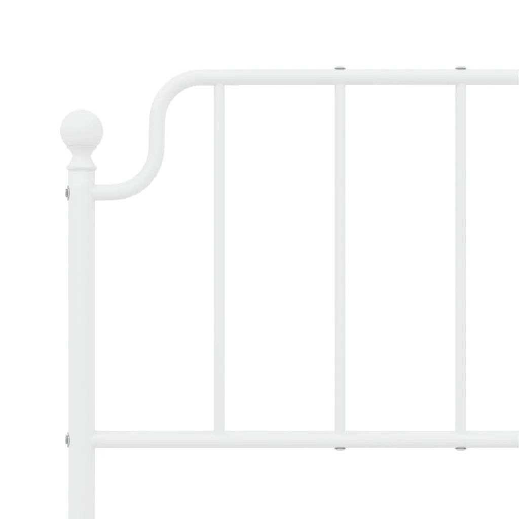 Giroletto con Testiera e Pediera Metallo Bianco 140x190 cm 373954