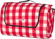 Pavimentazione da picnic 200 x 300 cm - isolante e impermeabile - panno di fleece ruvido - morbido con manico - rosso/bianco
