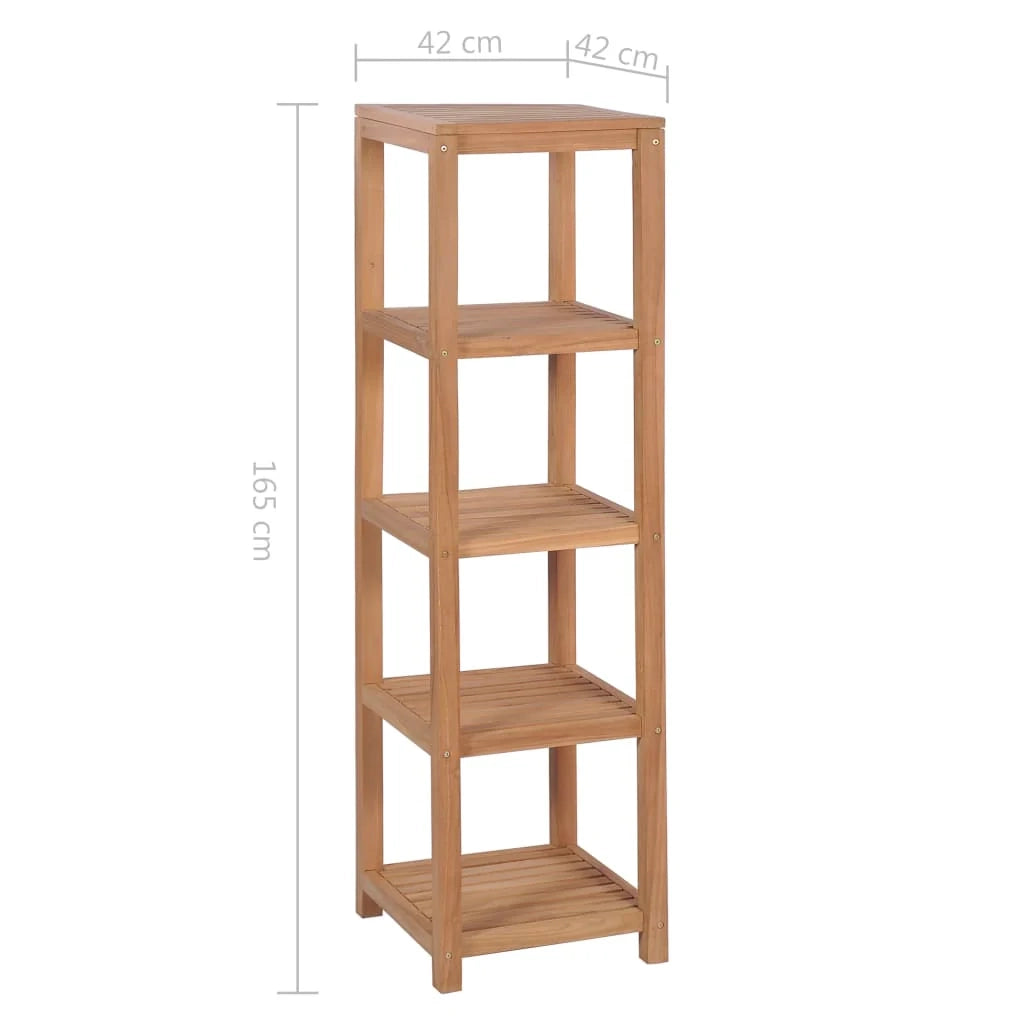 Mensola per mobili di design mensola per bagno a 4 ripiani in teak massello 165 cm beige 2702058/2