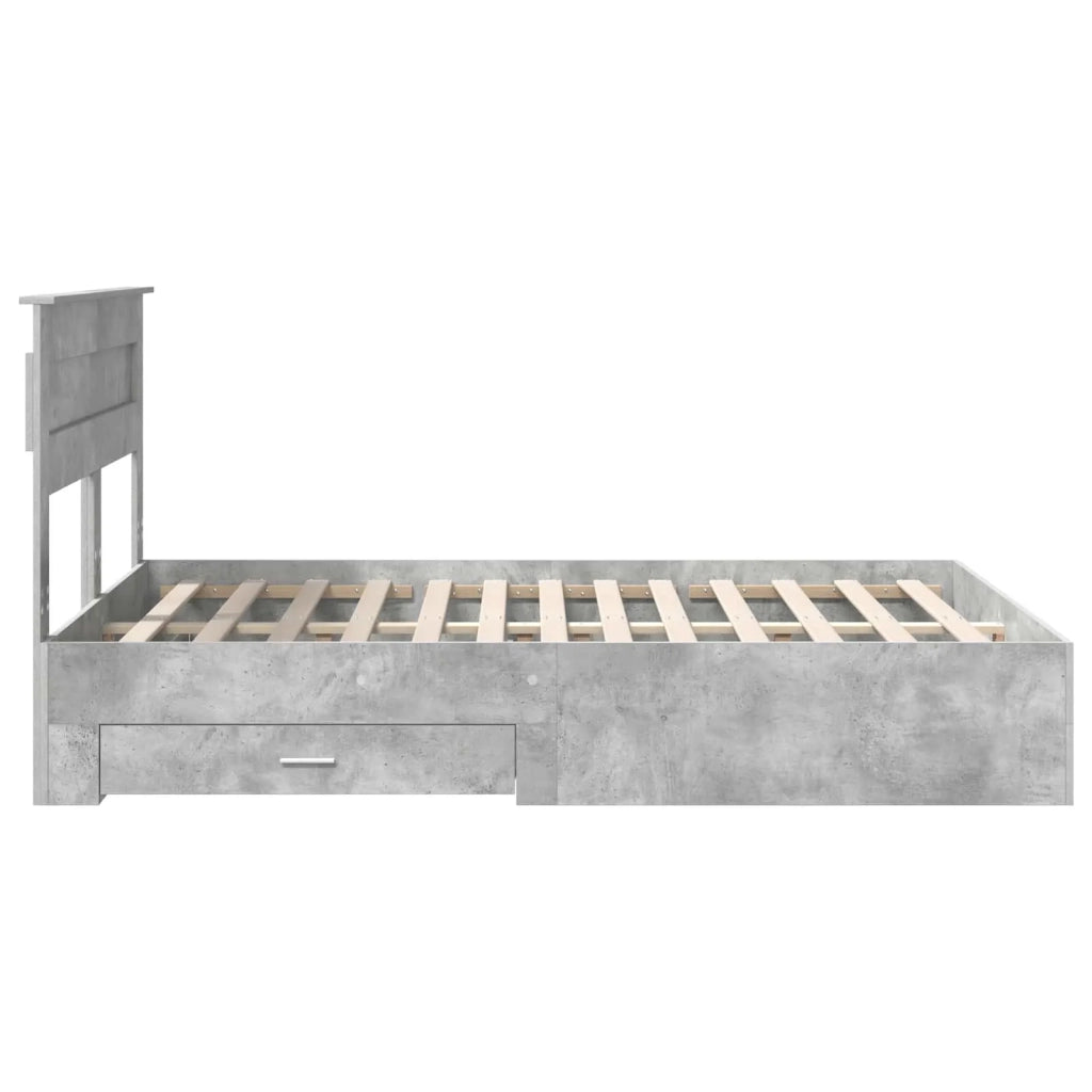 Struttura del letto con testiera Grigio cemento 140 x 200 cm