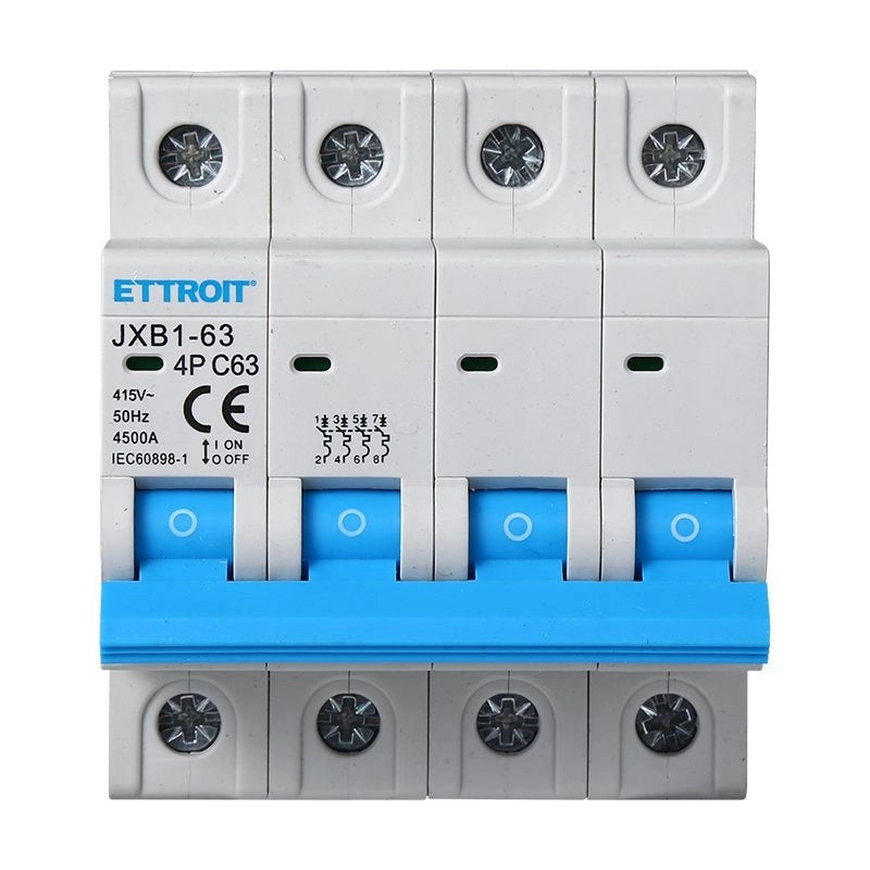 Interruttore Magnetotermico Automatico 4P 63A 6000A 220V 380V Salvavita Stotz Occupa 4 Moduli DIN