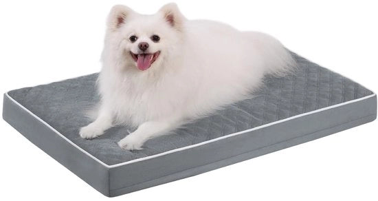 Cuscino per Cani Ortopedico per Piccoli Cani, Dimensioni 58x43x7cm, Asciugabile, Cuscino per Cani Rimossiabile, Colore Grigio Scuro