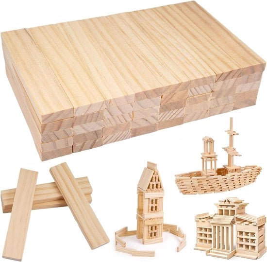 Latticini in legno di quercia - 40 pezzi - 110 x 20 x 8 mm - Blocchi per DIY