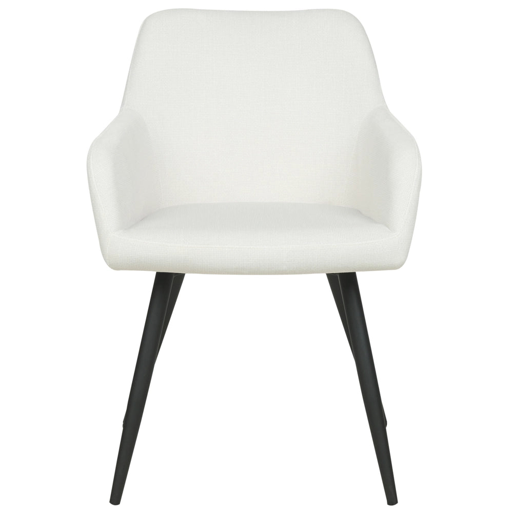 Set di 2 sedie imbottite in velluto bianco crema con gambe in metallo soggiorno cucina