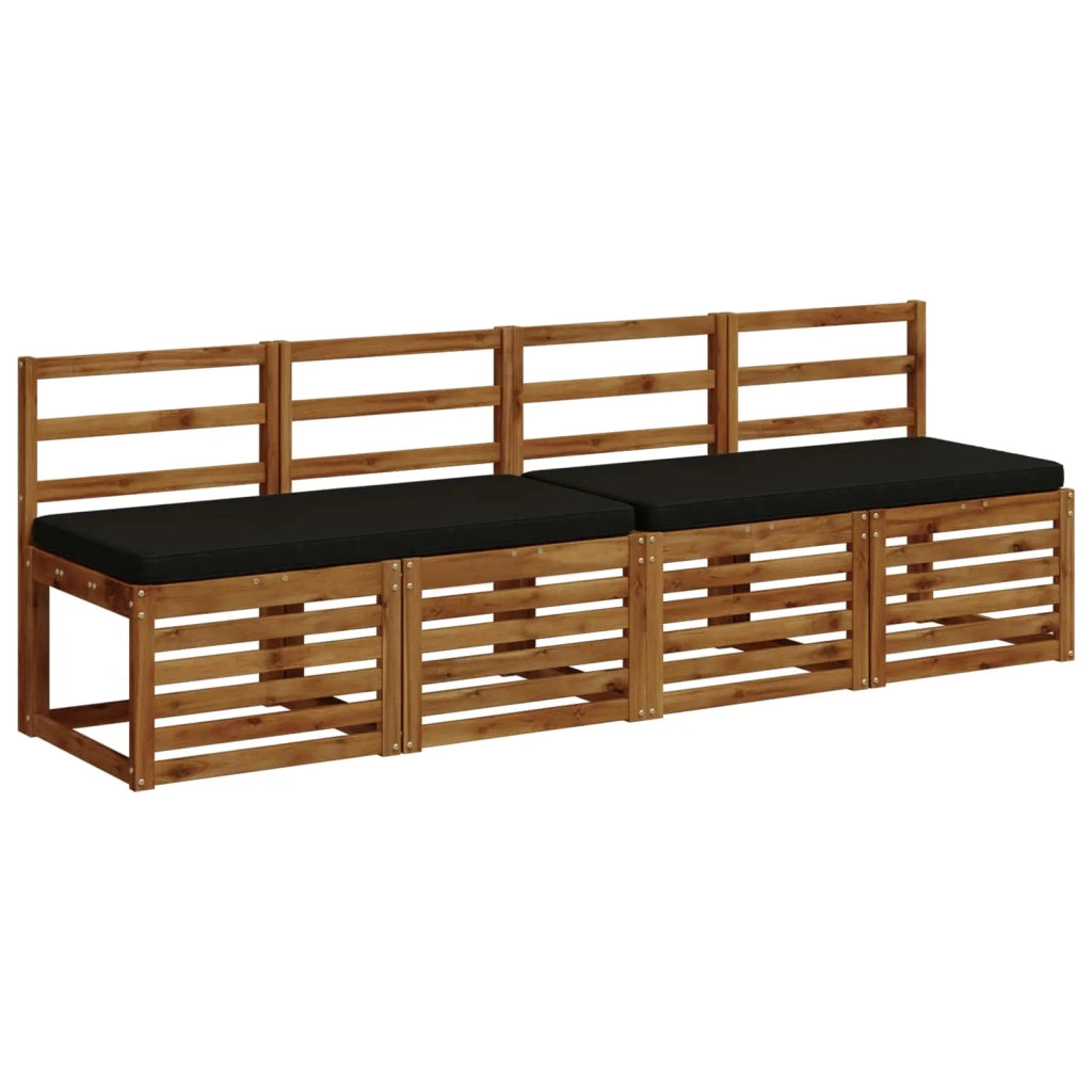 Cuscini per Panchina a 2 Pezzi VUGHT 2 pz 100% Poliestere Nero 951821