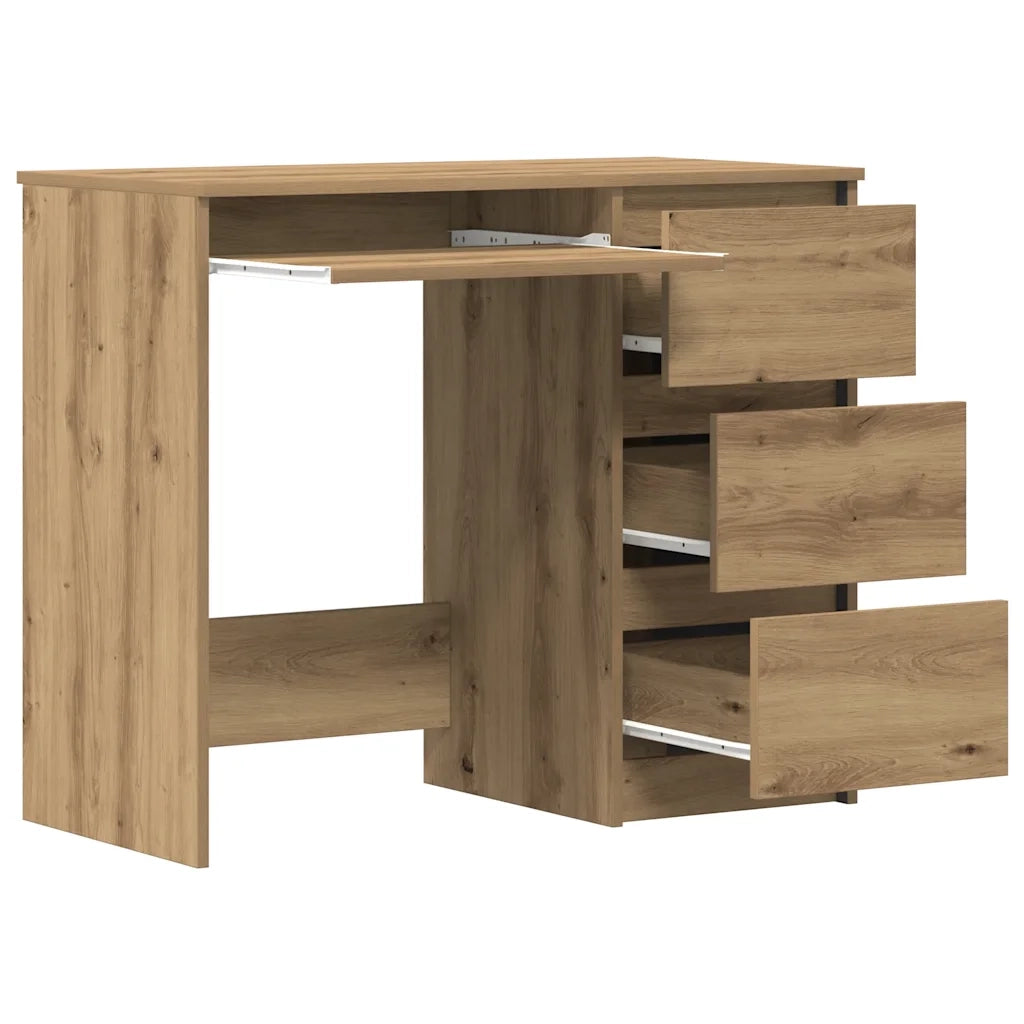 Scrivania | Tavolo da Ufficio Rovere Artigianale 90x45x76 cm in Legno Multistrato