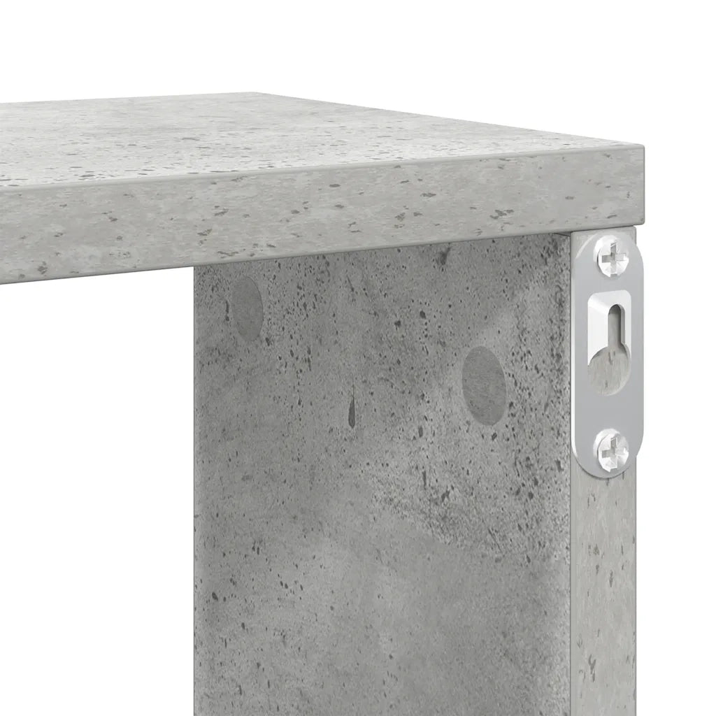 Mensole Parete Cubo 2pz Grigio Cemento 100x15x30 cm Multistrato 807091