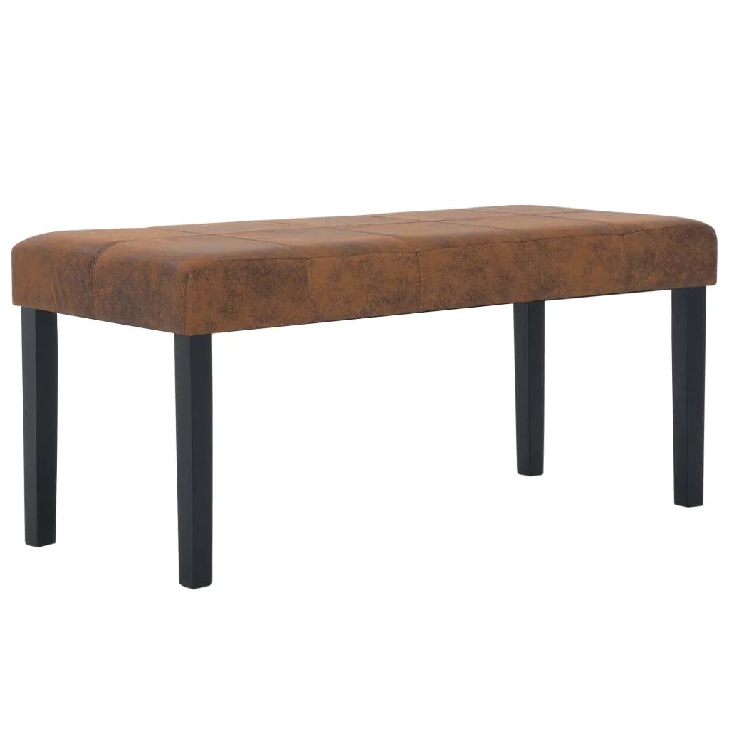 Panca/pouf/sgabello/panca per mobili 106 cm in pelle scamosciata sintetica marrone 3002199