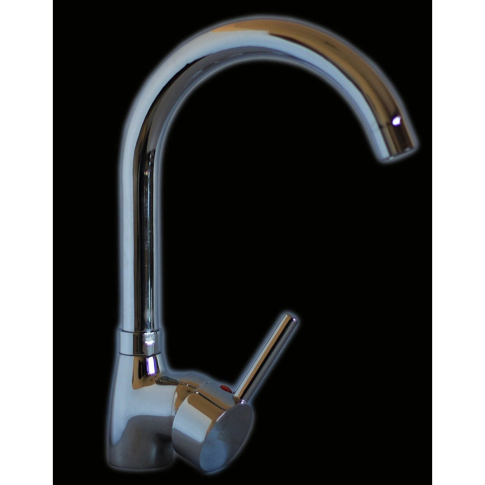 Trade Shop - Miscelatore Rubinetto Monocomando Per Lavabo Cucina Acciaio Cromato 0806 -