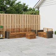 Set di divani da esterno 7 pz Naturale Legno di Acacia Massello 3384065