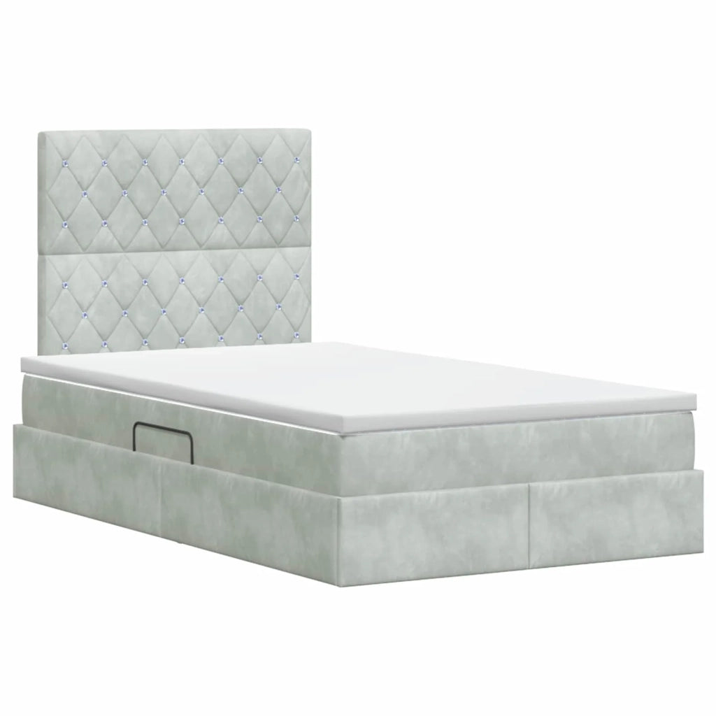 Letto con contenitore e materasso Grigio Chiaro 120 x 190 cm 3459615