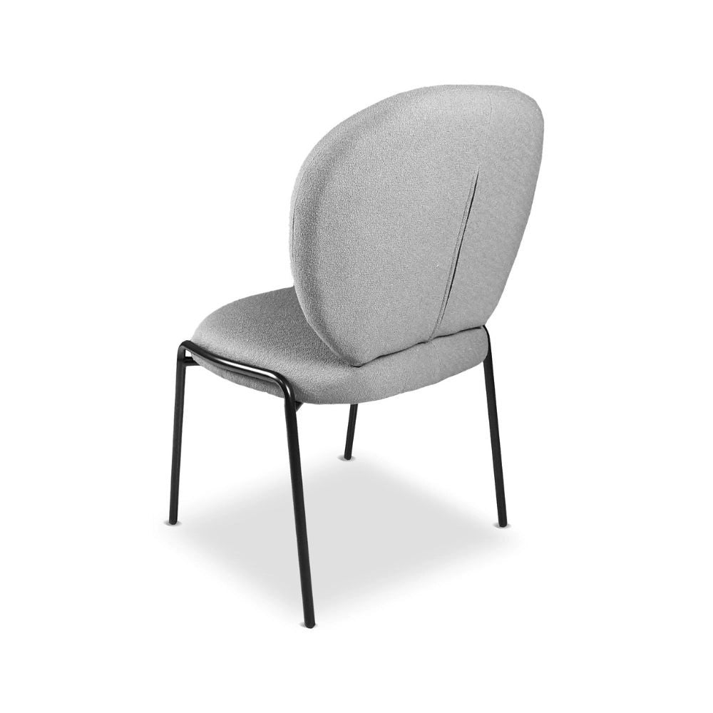2X Sedia da pranzo Sirio tessuto teddy grigio H94xL53xP39