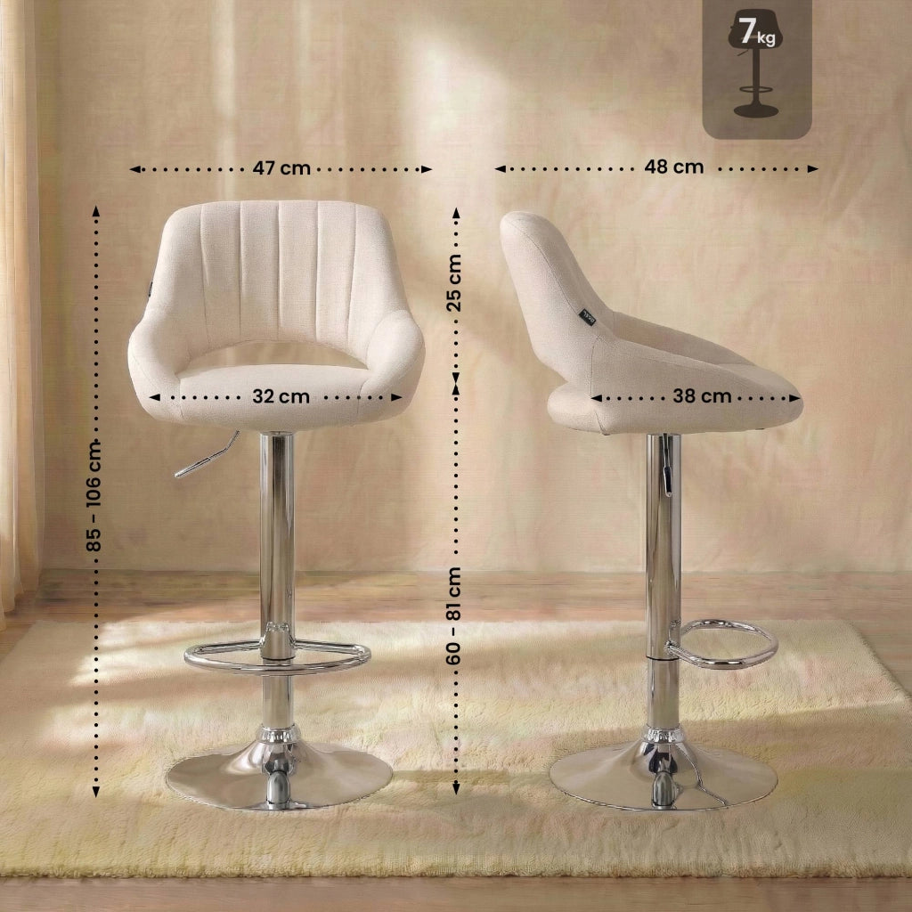 Set di 2 sgabelli da bar tessuto Milet C 5