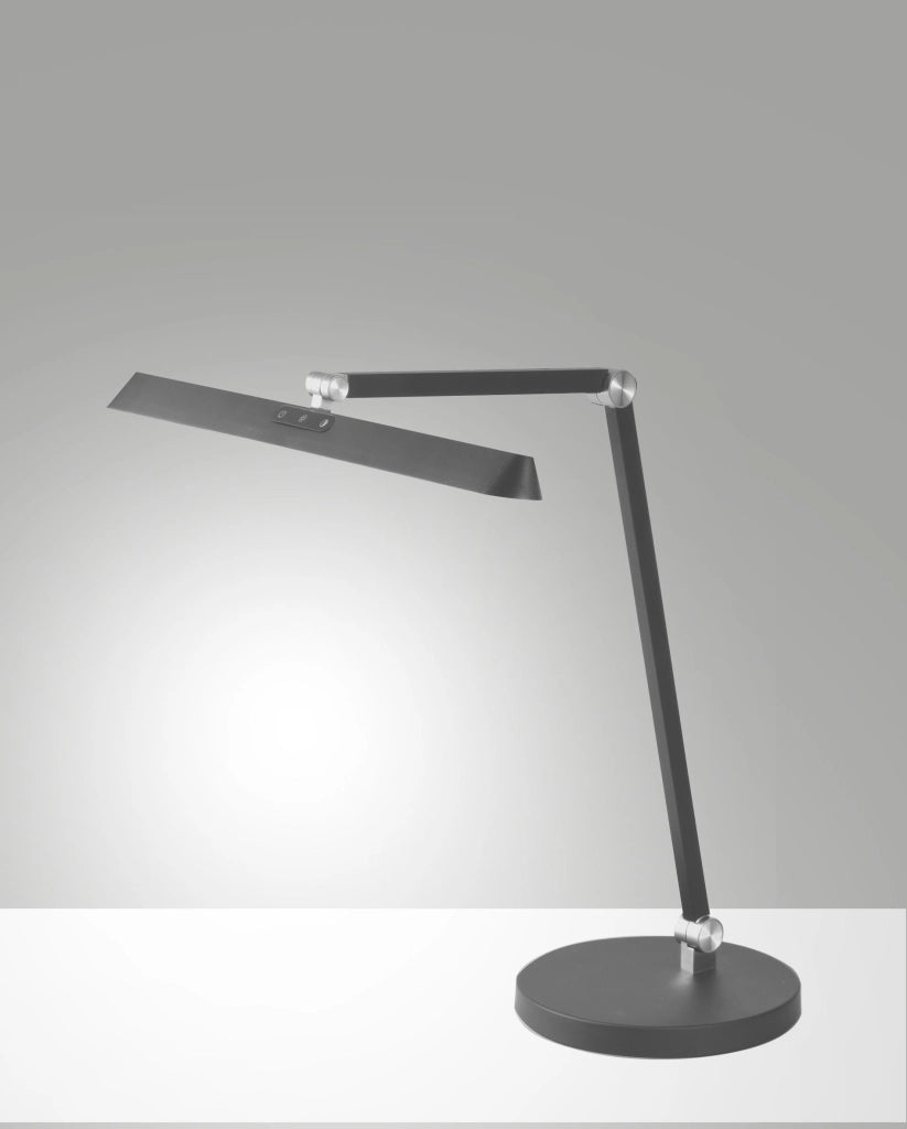 Lampada da Tavolo Beba LED 12W Antracite, Tecnologia CCT 3000K-4000K-6000K, Struttura in Alluminio e Metacrilato, Dimmerabile a Tatto - Beba