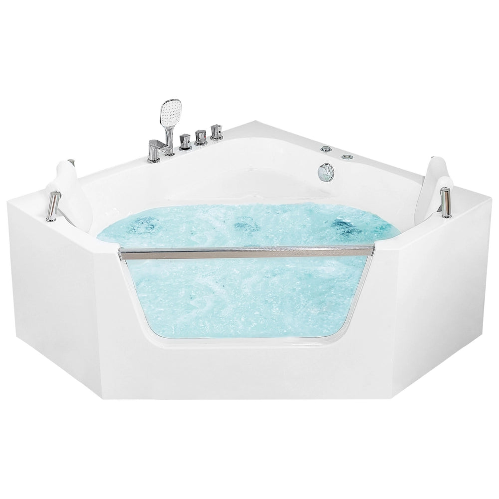 Vasca da bagno angolare in acrilico con funzione idromassaggio 1500 x 1500 mm con poggiatesta Design classico