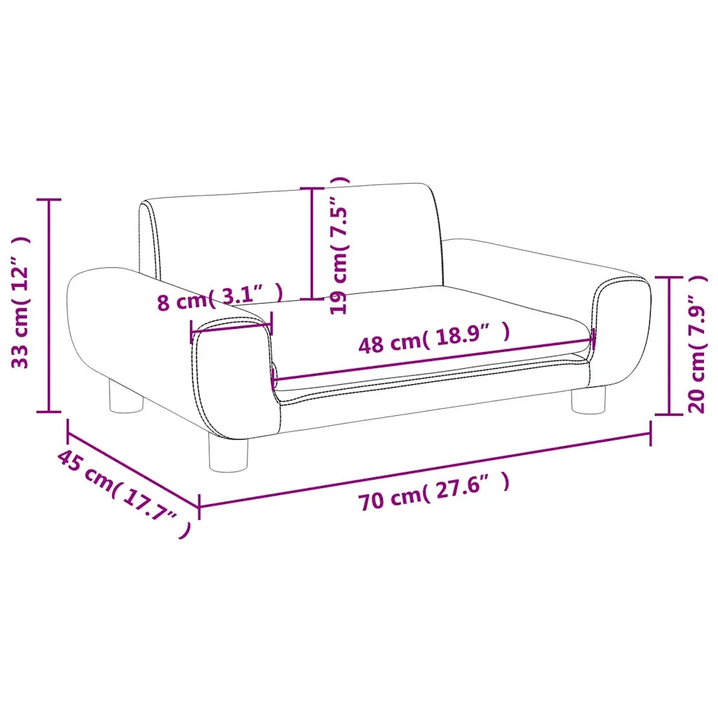 Divano per Bambini-Sofa-Divanetto Grigio Scuro 70x45x33 cm in Velluto