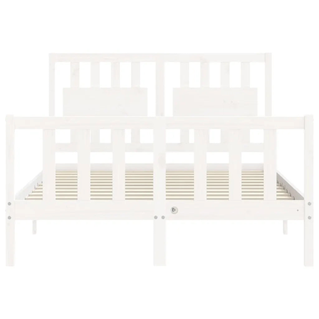 Giroletto senza Materasso-Struttura Letto Bianco 140x200 cm Legno Massello Pino 919431