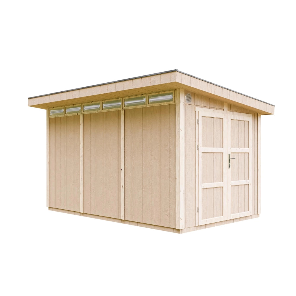 Casetta da Giardino di QUALIT? PREMIUM 8,7m?²-L412xW279cm - TIMBELA M904A-CAVERN STEEL