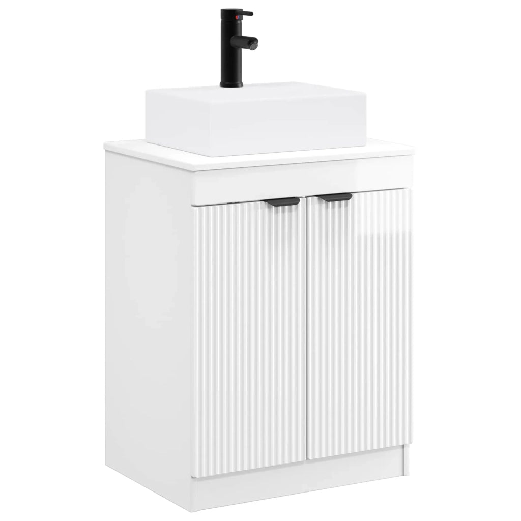 Set di mobili per il bagno Bianco Lucido Legno ingegnerizzato 3404244