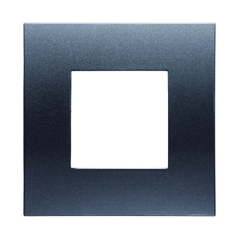 Placca Plastica Serie Venus 2P Colore Acciaio Scuro Compatibile Con Vimar Arke